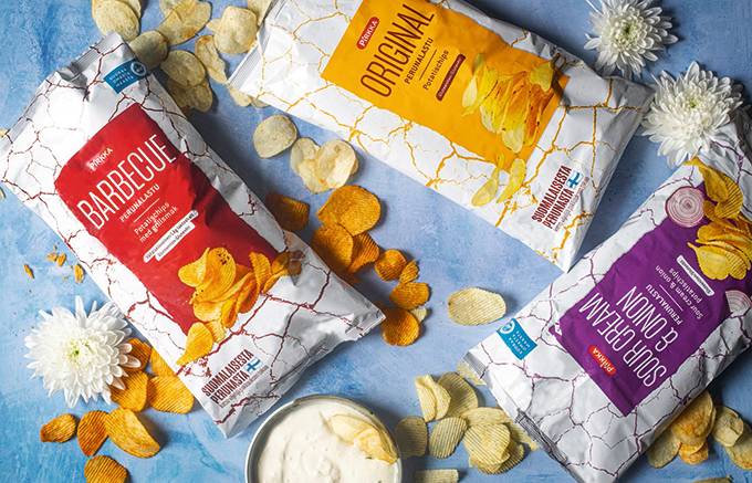 Pirkka uudistuneet perunalastut kuvitus