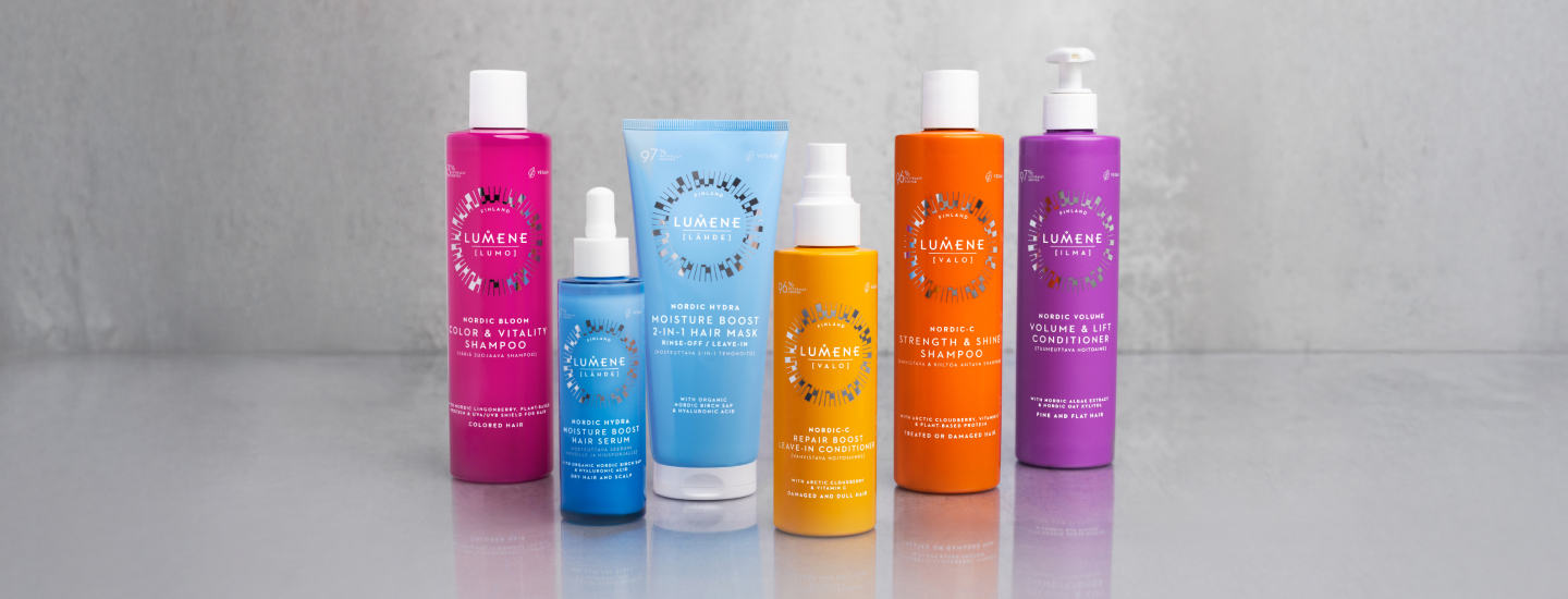Lumene hiustenhoidon tuotteita