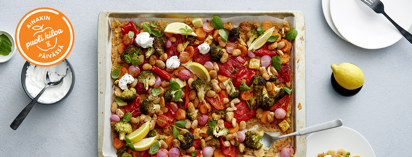 Puoli kiloa päivässä - Kvinoa-kasvispelti (1440x550)