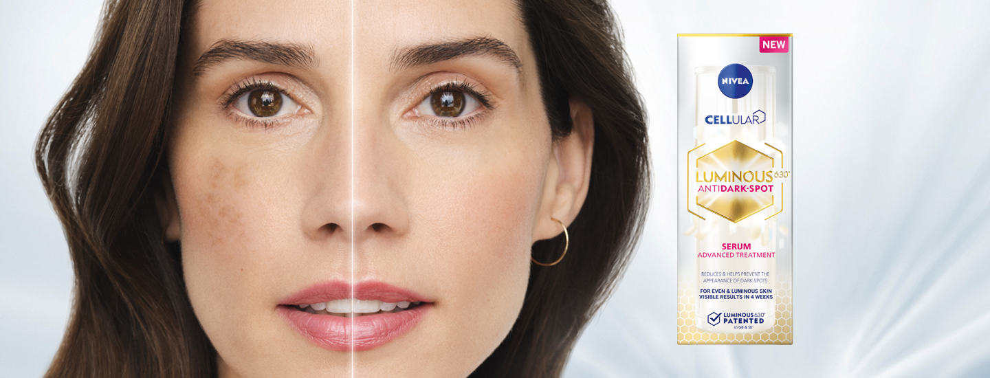 Pigmenttiläiskiä vaalentava NIVEA LUMINOUS630 Anti Dark-Spot -seerumi on tällä hetkellä nro.1 seerumi Euroopassa!* 