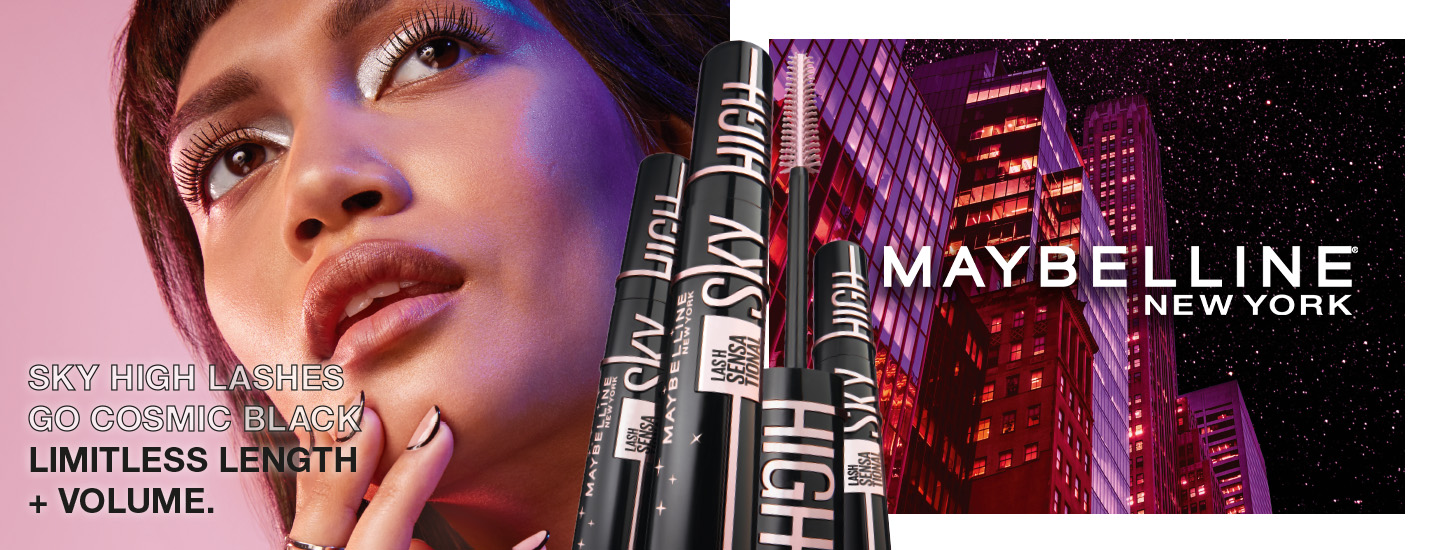 Kevään odotettu uutuus on täällä:  tutustu Maybelline New York Lash  Sensational Sky High Cosmic Black  –maskaraan!