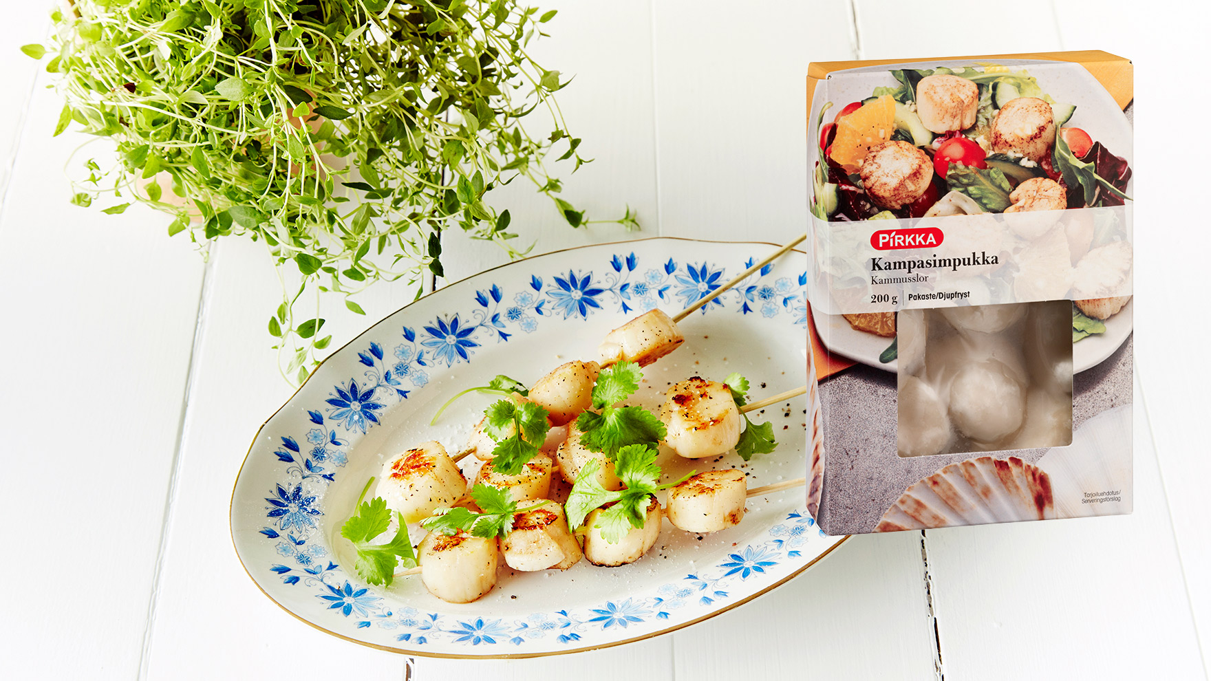 Kampasimpukka sopii wokkiin  