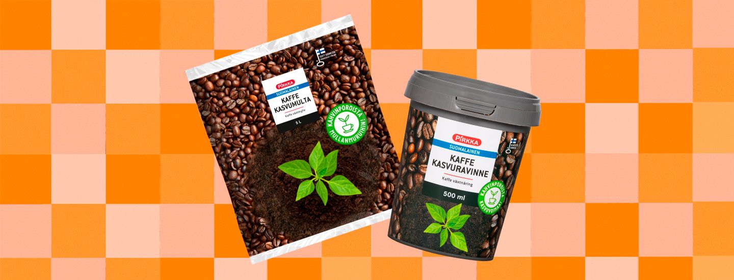  Kahvinporoista Pirkka-puutarhanhoitotuotteita – innovaatiolla edistetään kiertotaloutta