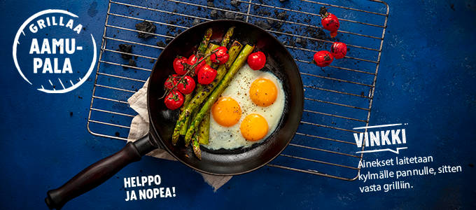 K-Supermarket paistettu muna grillissä grillaus 2019