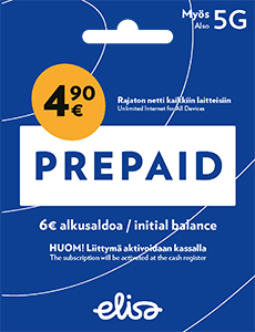 895469 Elisa BL Prepaid pakkaus Rajaton 4G 5G 6e 10 23