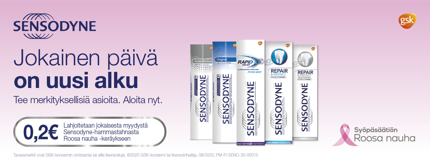 Sensodyne-tuotteilla tukea antamassa