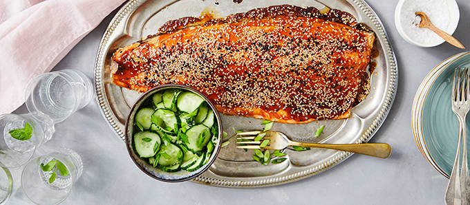 Teriyakilohi ja inkiväärikurkut