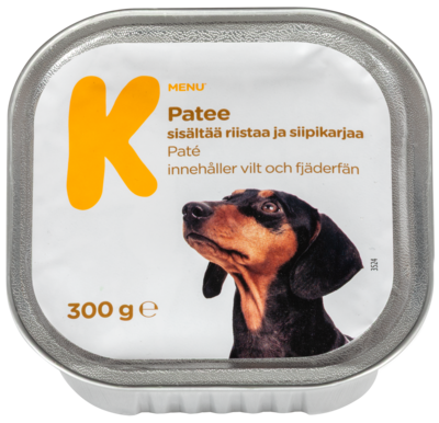 Online 400x-K-Menu koiran patee sisältää riistaa ja siipikarjaa 300g