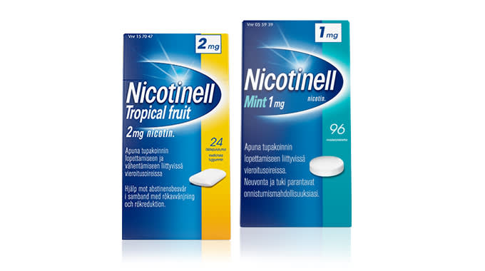 Nicotinell pakkaukset