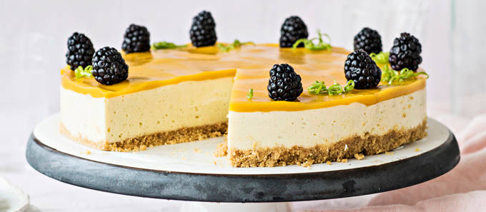 vegaaninen-mangojuustokakku