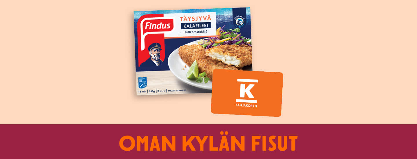 Osta Findus kalafileitä ja voita 150 € arvoinen K-lahjakortti