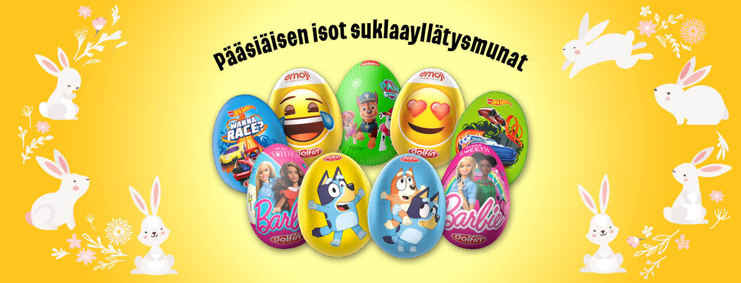 Osallistu arvontaan ja voita isoja pääsiäismunia ja suloiset Bluey ja Bingo -pehmot!