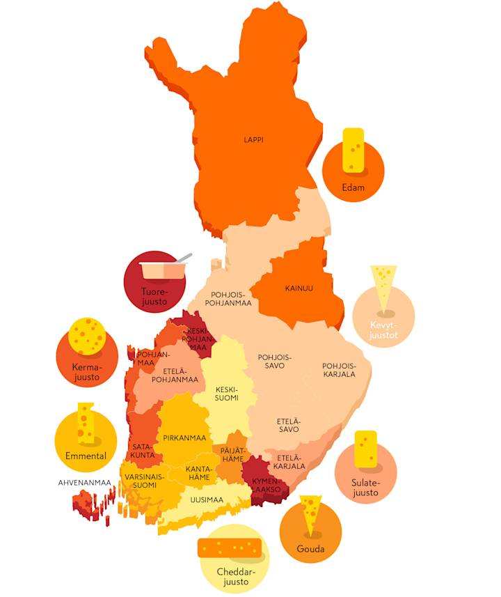 juustot kartta