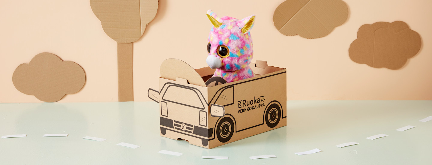 Näin taittelet K-Ruoka-verkkokaupan toimituspahvilaatikosta jakeluauton