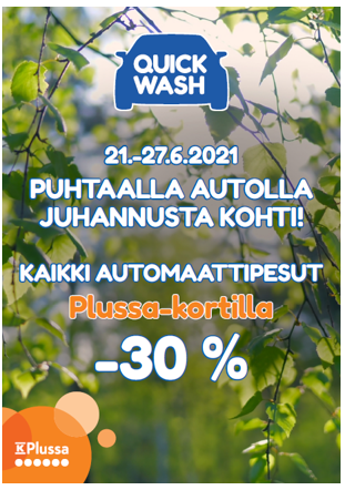 Puhtaalla autolla juhannuksen viettoon – kaikki automaattipesut -30 % | K- Ruoka