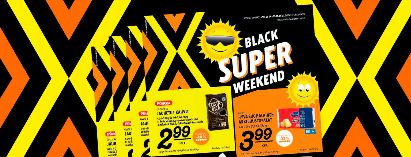 Katso K-Supermarketin Black SuperWeekend -tarjoukset