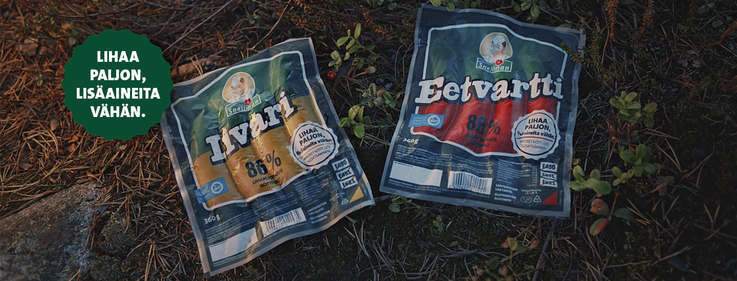 Snellmanin Eetvartti ja Iivari -grillimakkarat on helppo tunnistaa