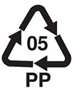 05 PP muovin materiaali logo