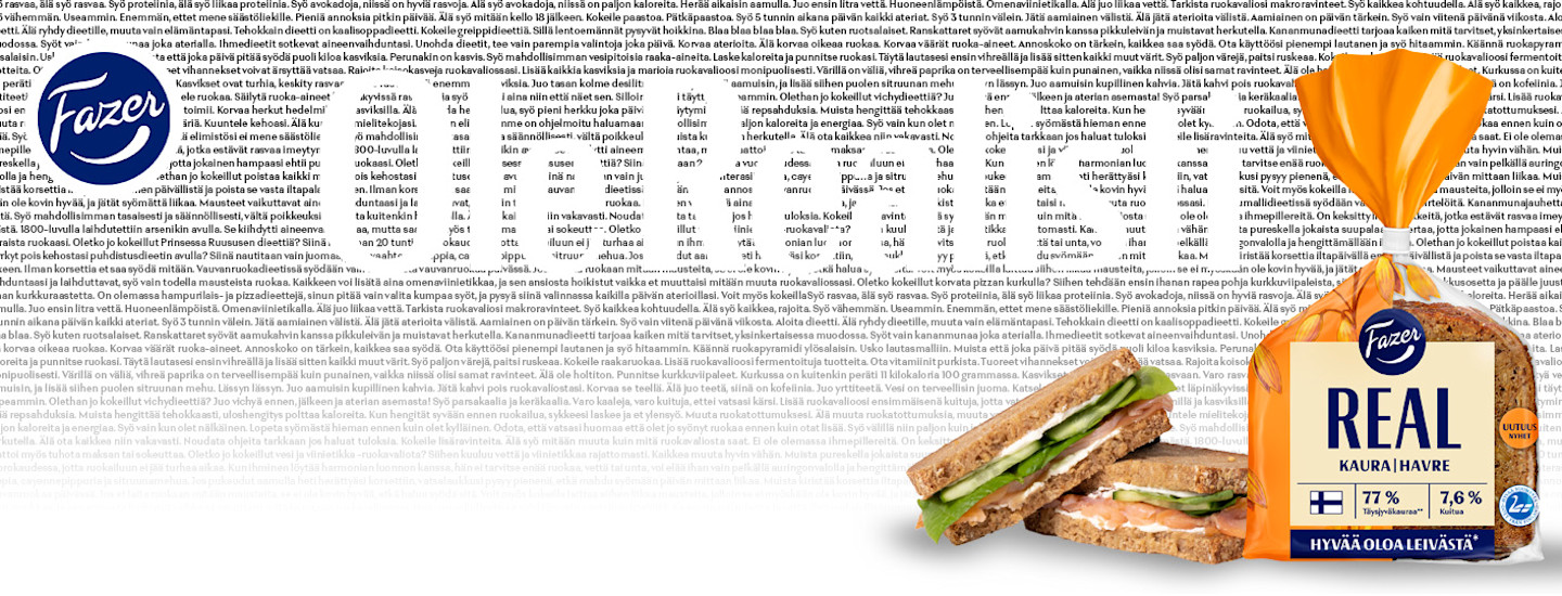 Ole Realisti ja valitse uutuusleipä Fazer Real Kaura