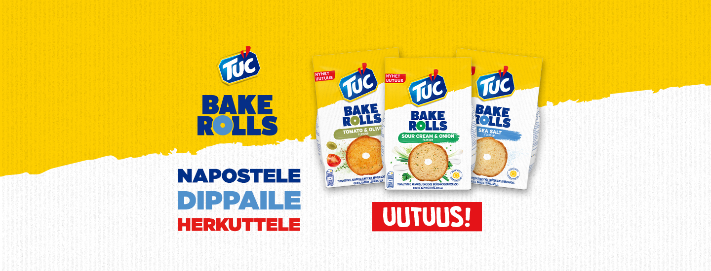 Joko olet maistanut uusia TUC Bake Rolls -leipälastuja?