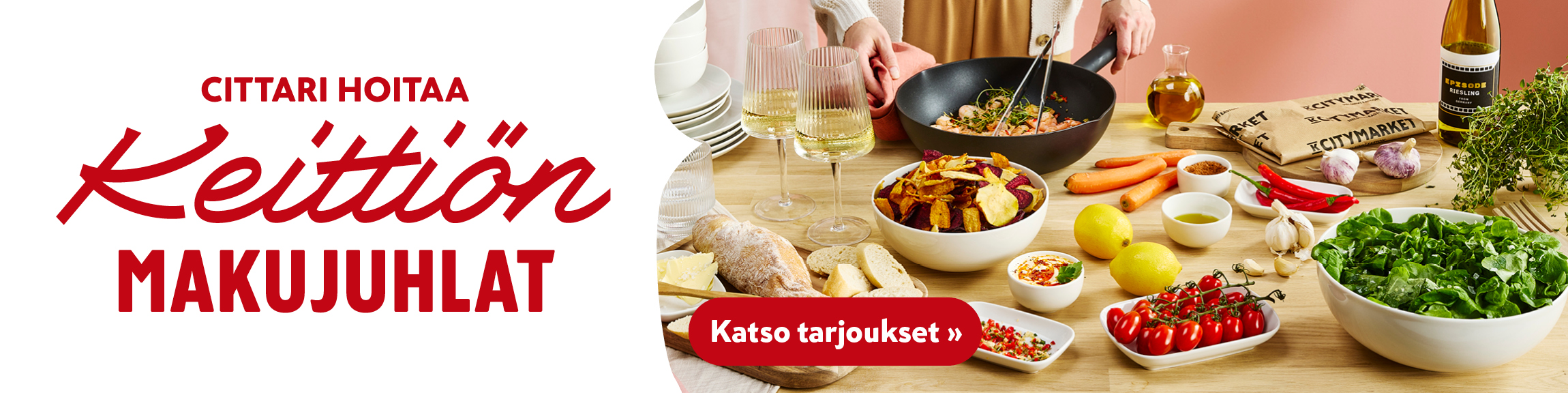 Keittiön Makujuhlia vietetään taas Cittareissa – tule tekemään herkullisia löytöjä kevään kattauksiin ja maukkaisiin aterioihin.