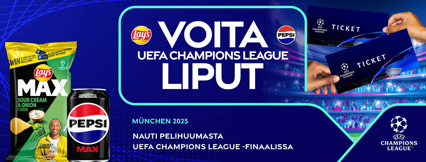 Voita liput UEFA Champions League 2025 -finaaliin sekä ainutlaatuisia fanituotteita joka 90 minuutti!
