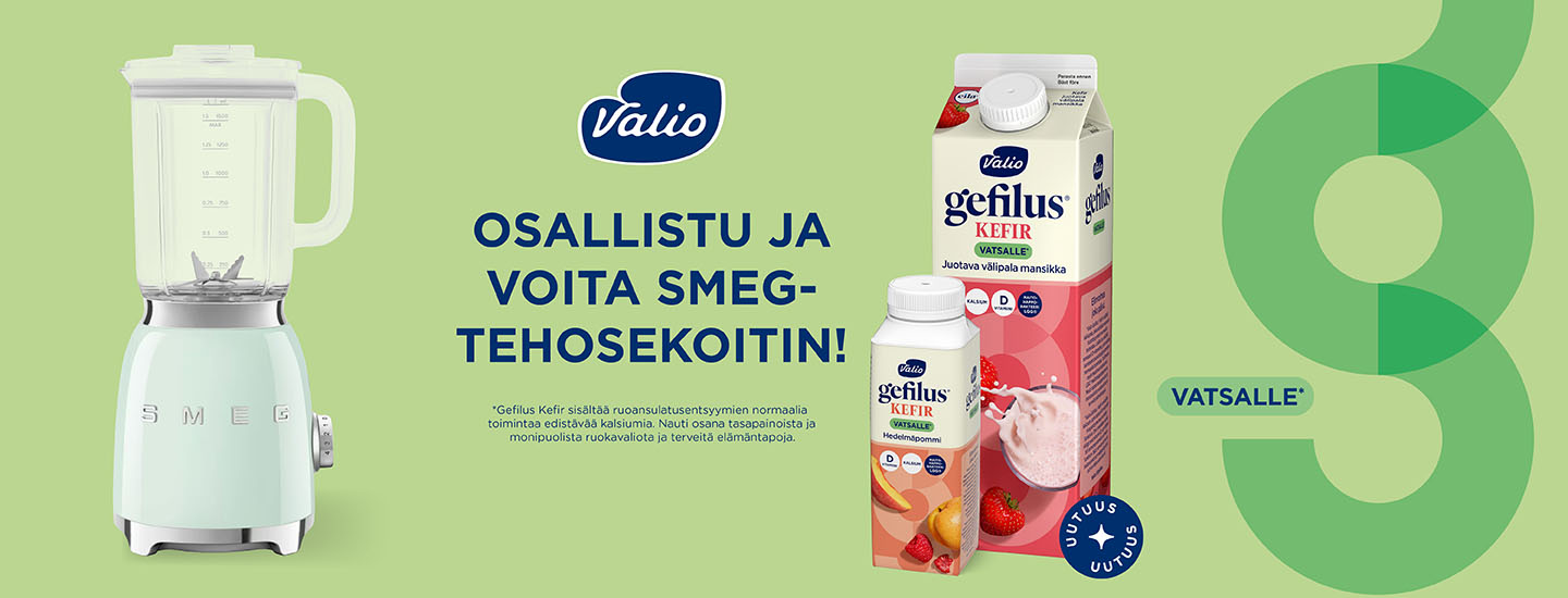 Valio Gefilus ja SMEG-tehosekoitin