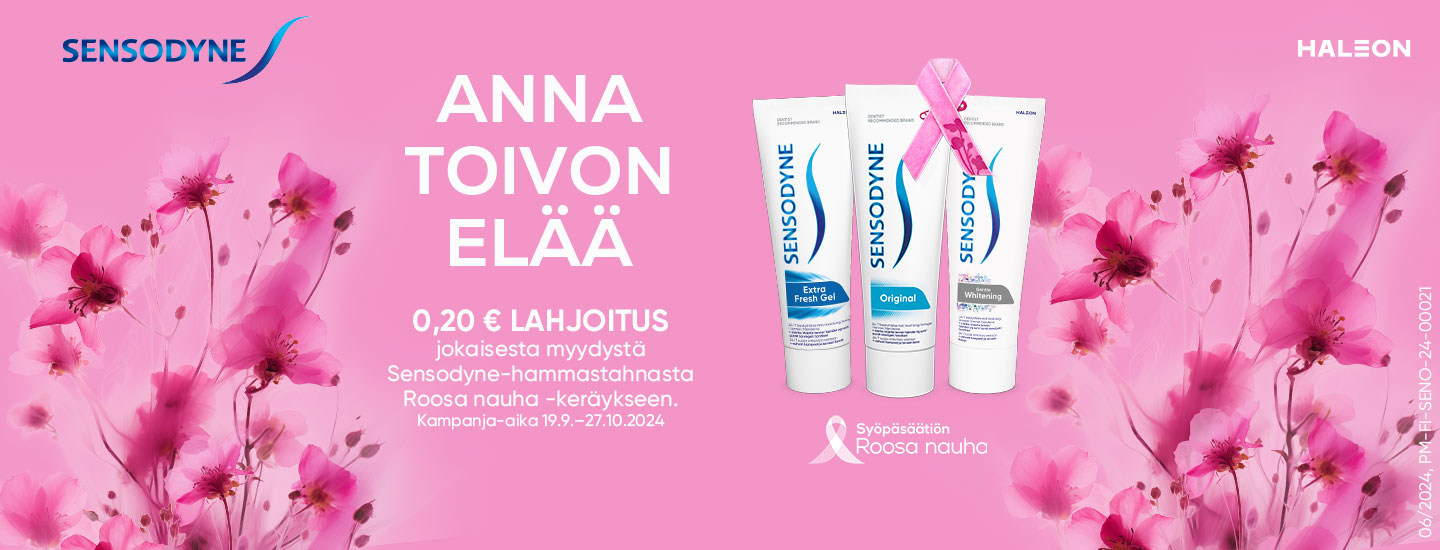 Ostamalla Sensodyne-tuotteita tuet syöpätutkimusta