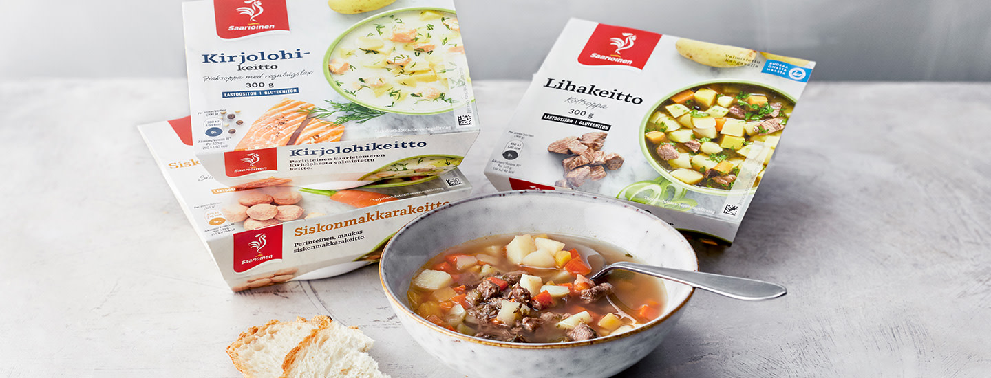 Valitse Saarioisten valikoimasta päivän keitto