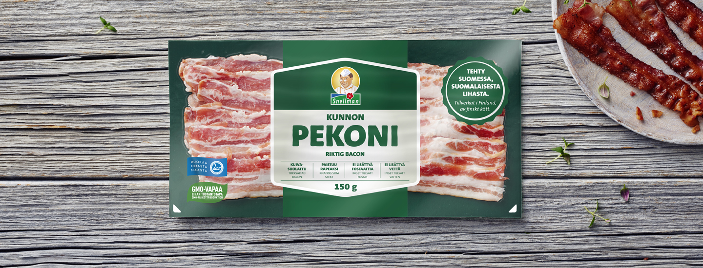 Sinivalkoisin pekoni on vihreä.