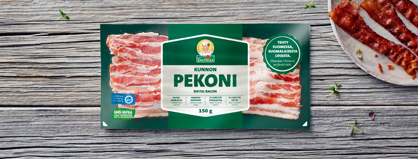 Sinivalkoisin pekoni on vihreä.