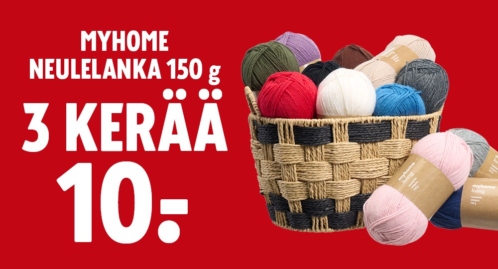 Myhome neulelanka 150 g 3 kerää 10 euroa