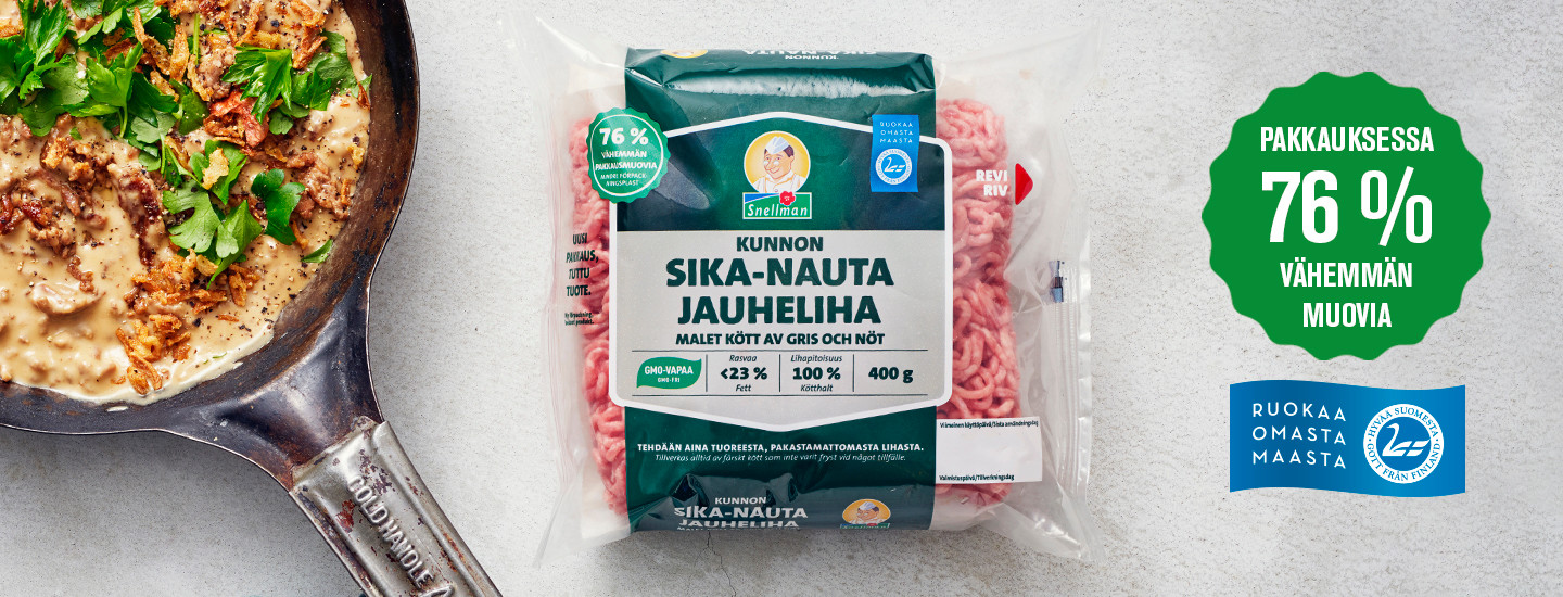 Uusi kunnon jauhelihapakkaus