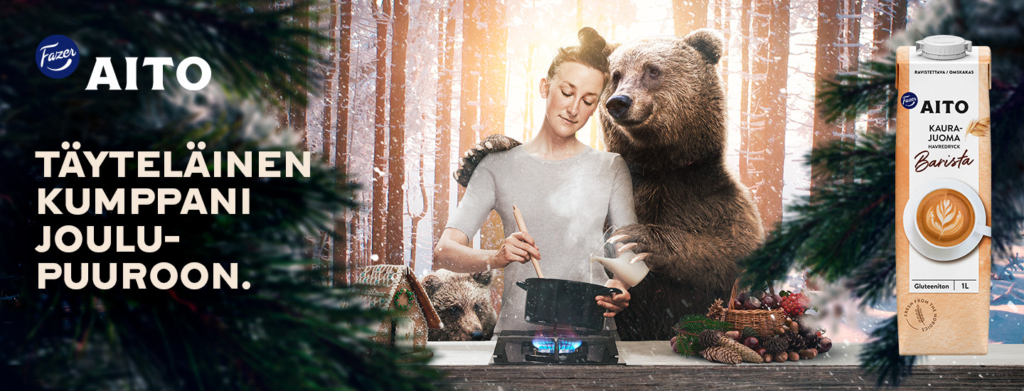 Joulun uudet tuulet - Nyt haudutetaan puuro Fazer Aito Kaurajuomaan