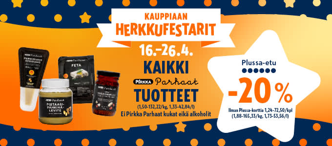 KSM verkkosivubanneri vko16LV 04 2026 herkkufestarit pirkka parhaat -20- 680x300 ID 40113