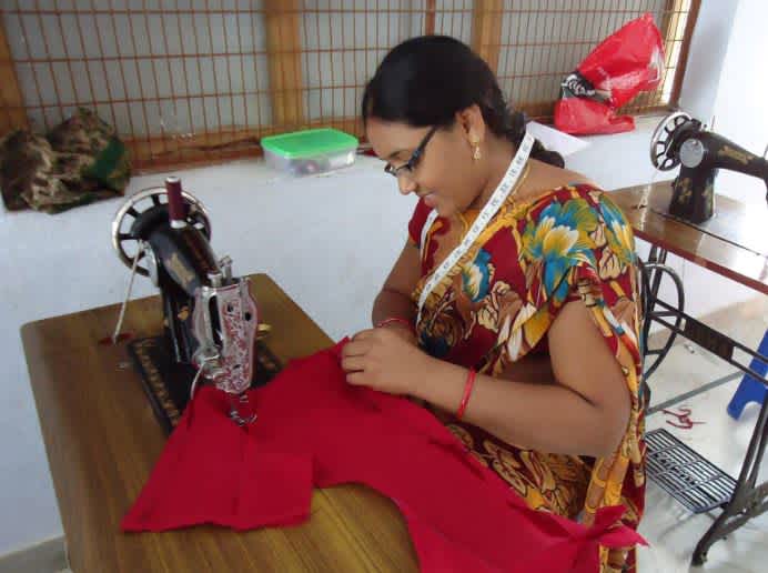 woman sewing