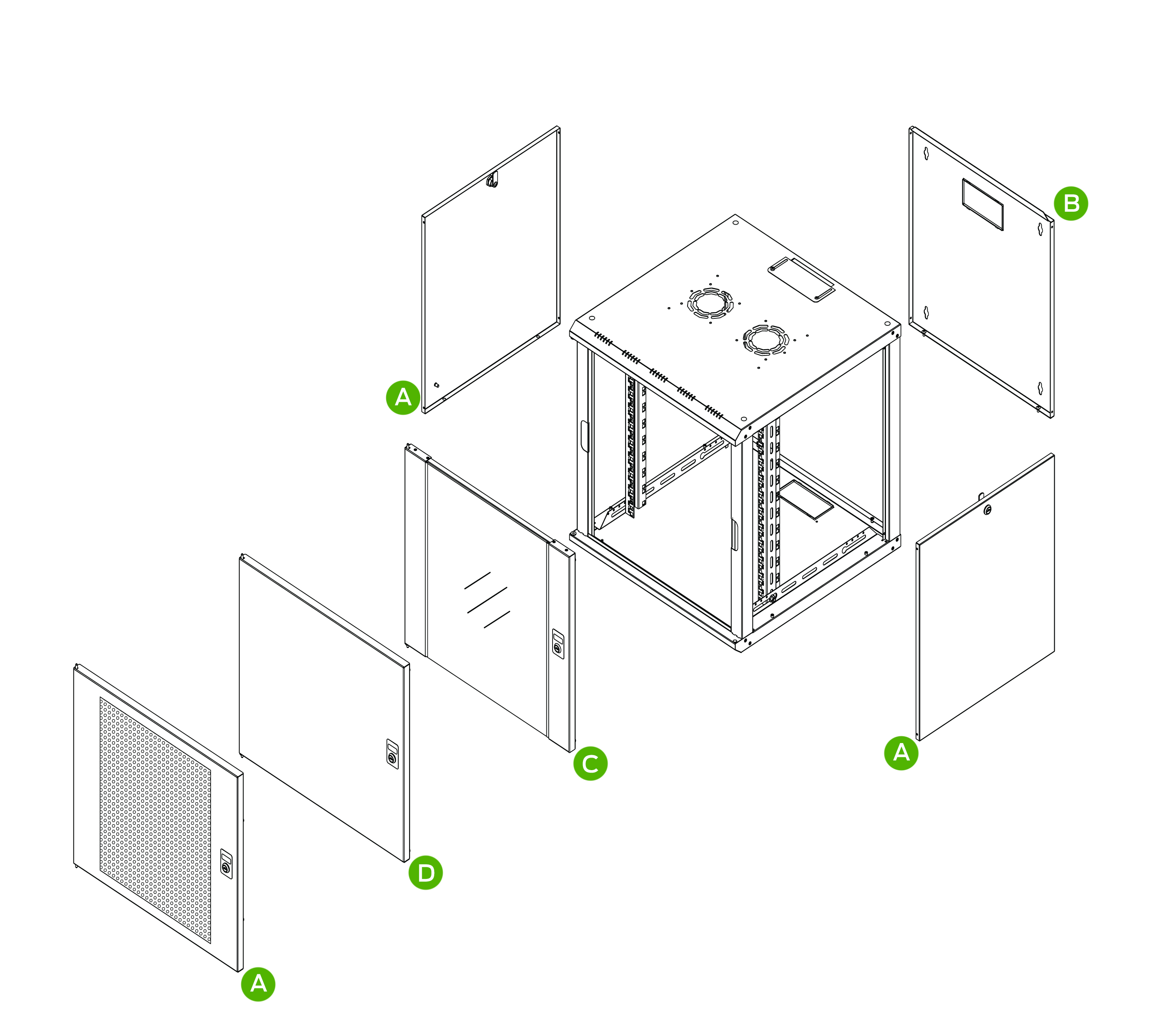 PST RACK seinakaappi rakennekuva