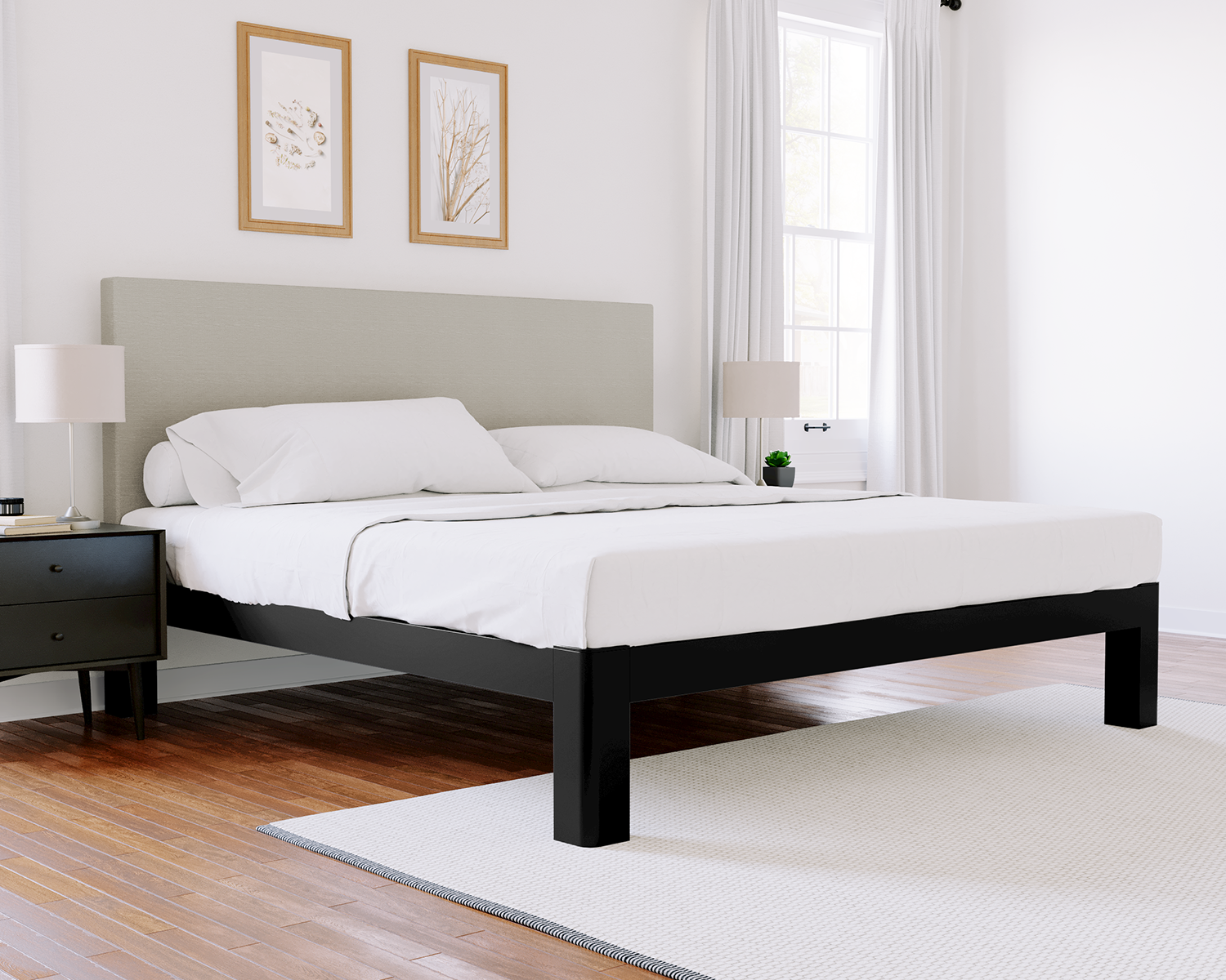 Wyoming King Platform Bed Black Light Gray