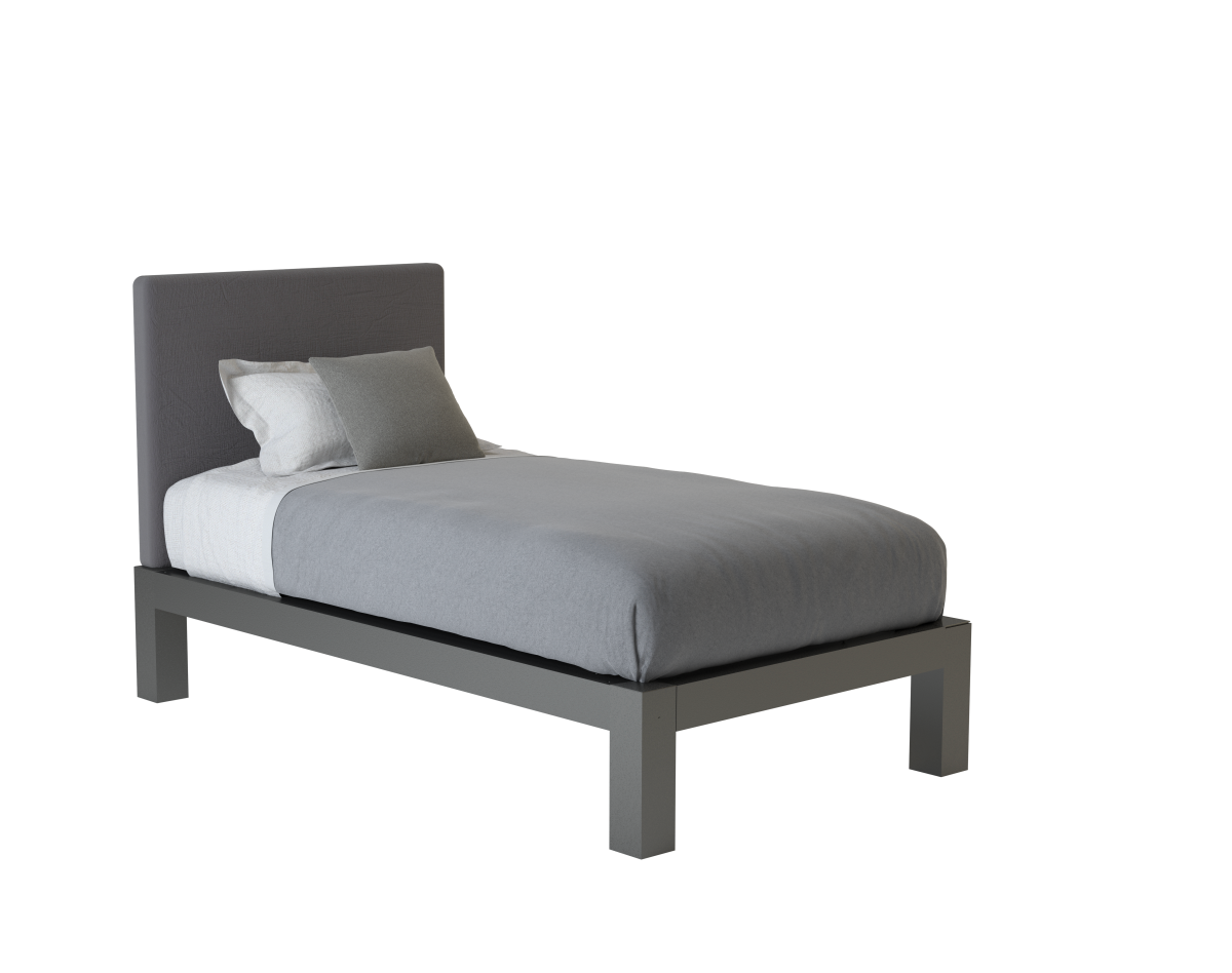 A charcoal twin size platform Standard Bed