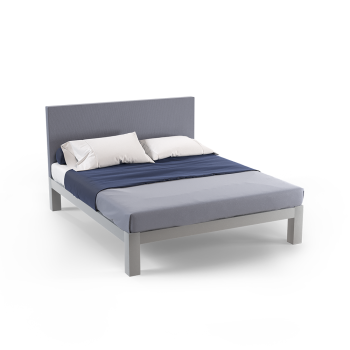 Light gray Texas King size metal Platform Bed