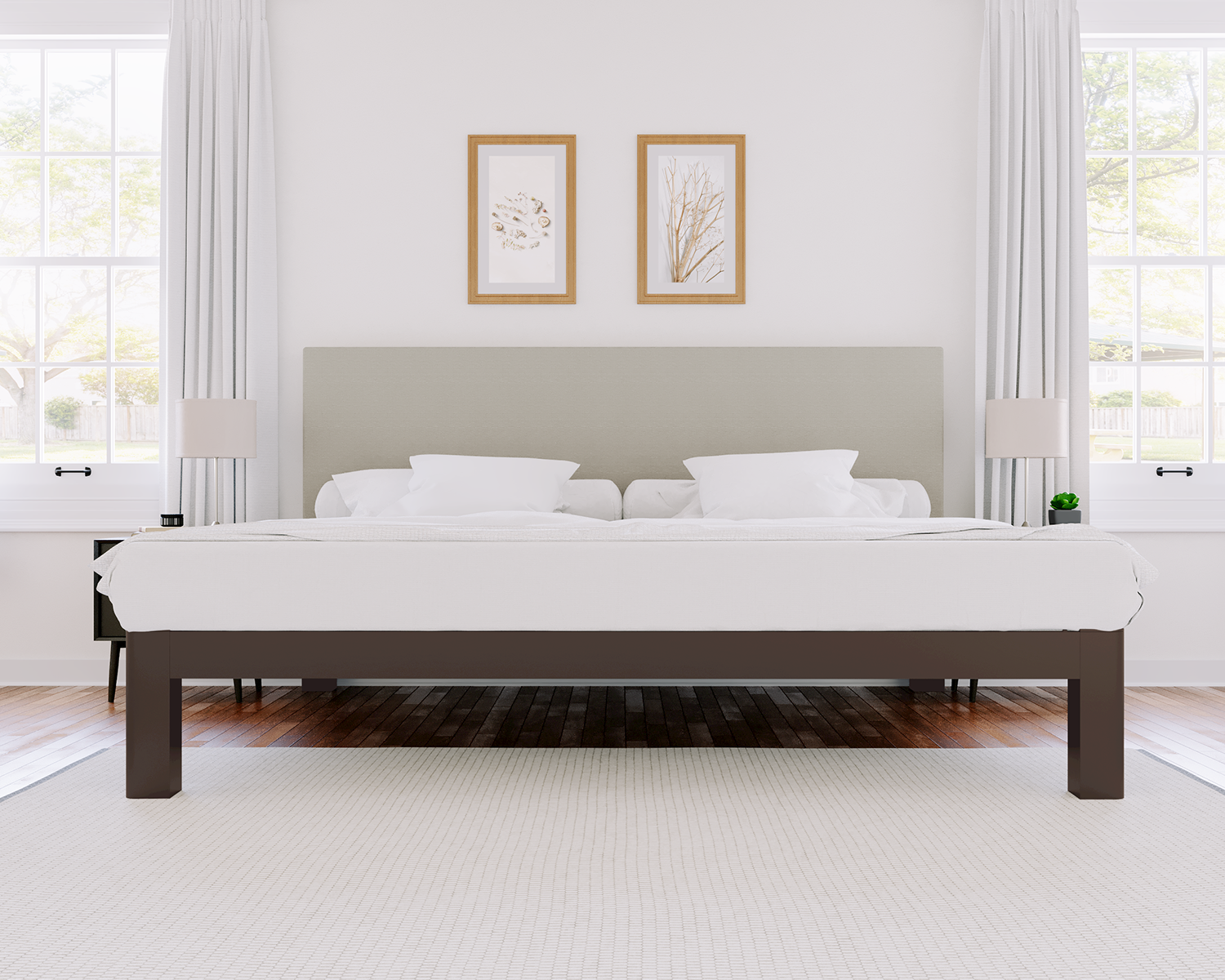 Alberta King Platform Bed Bronze Light Gray