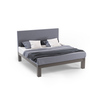 Charcoal colored King size metal Platform Bed