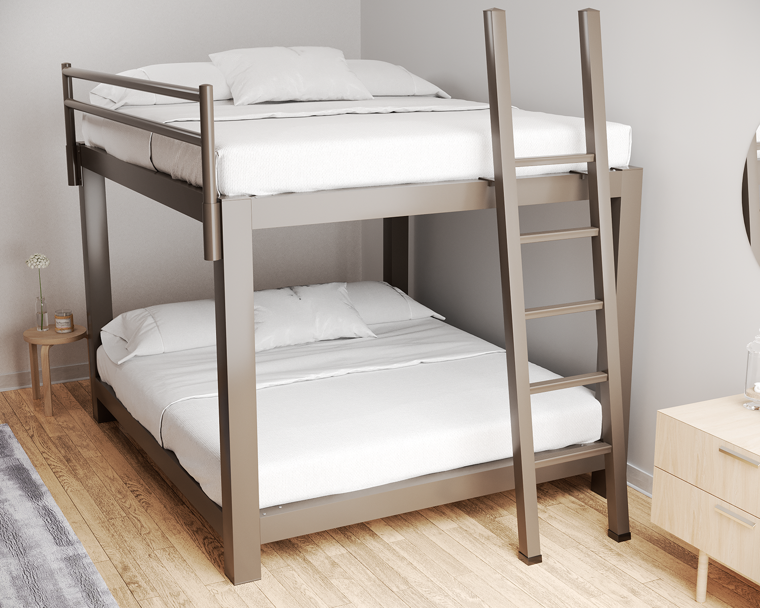King Bunk Bed Bronze Ladder