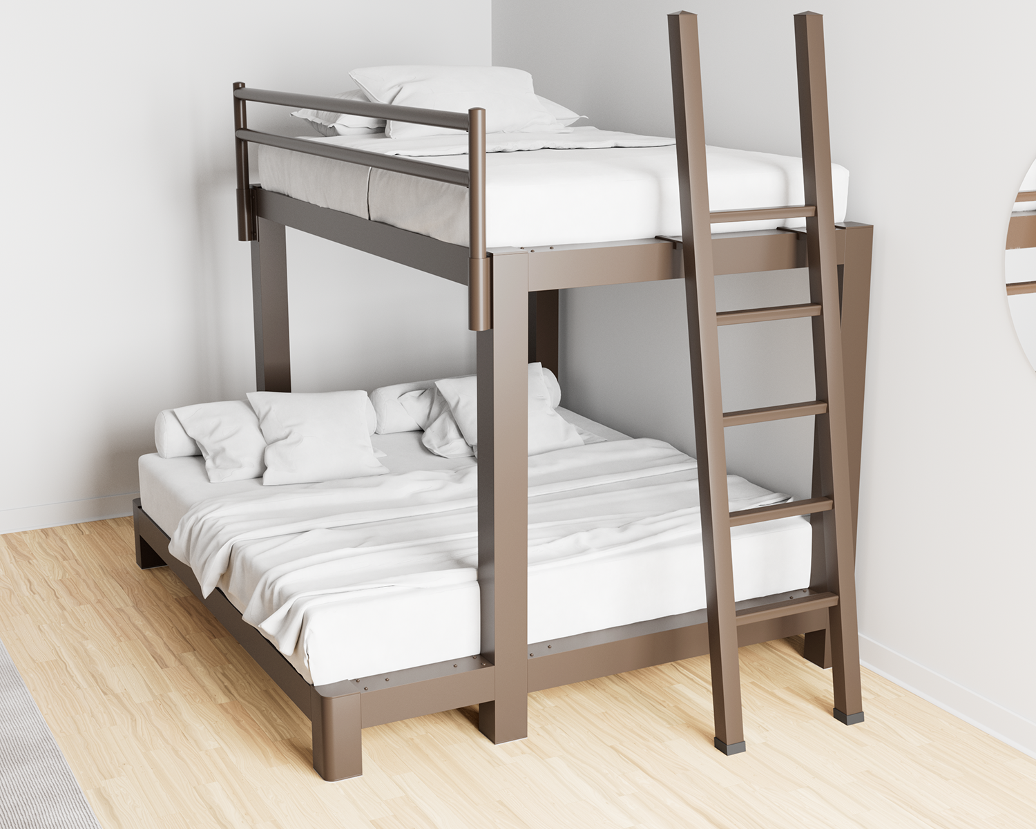 Full Over King Bunk Bed Bronze Ladder