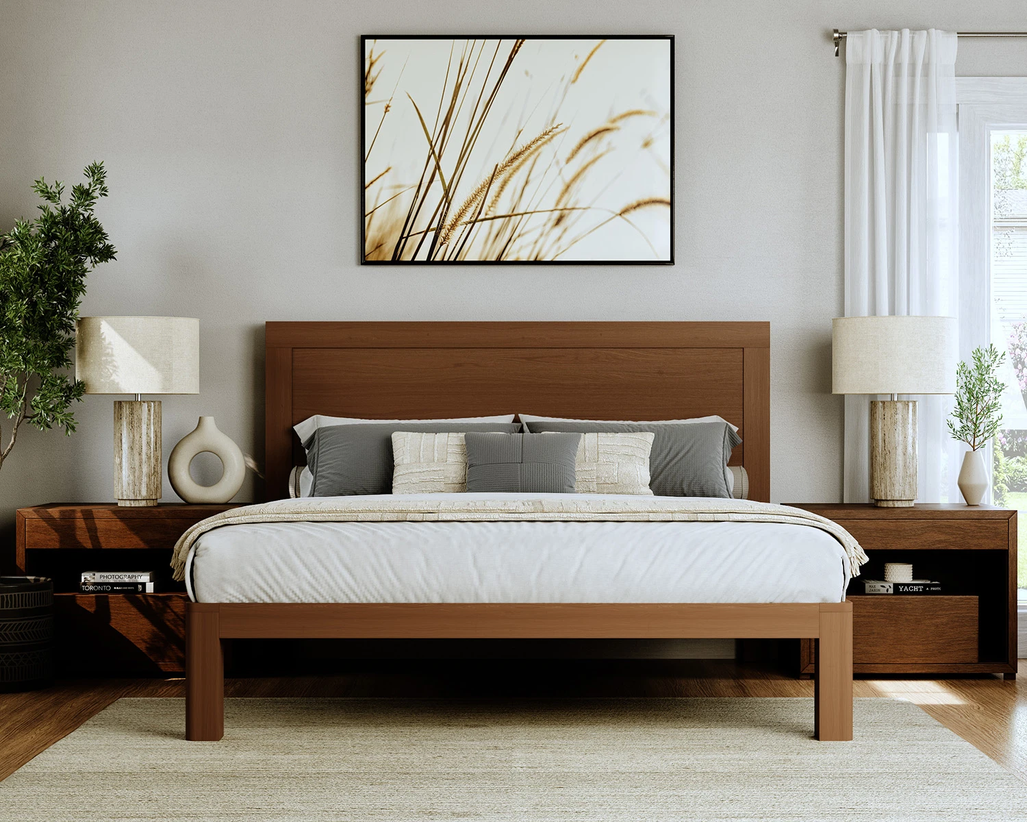 King Wood Platform Bed