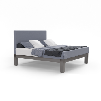 A charcoal king size platform Standard Bed