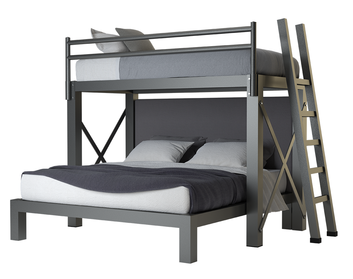 Twin Over King L-Shaped Bunk Bed - AdultBunkBeds.com