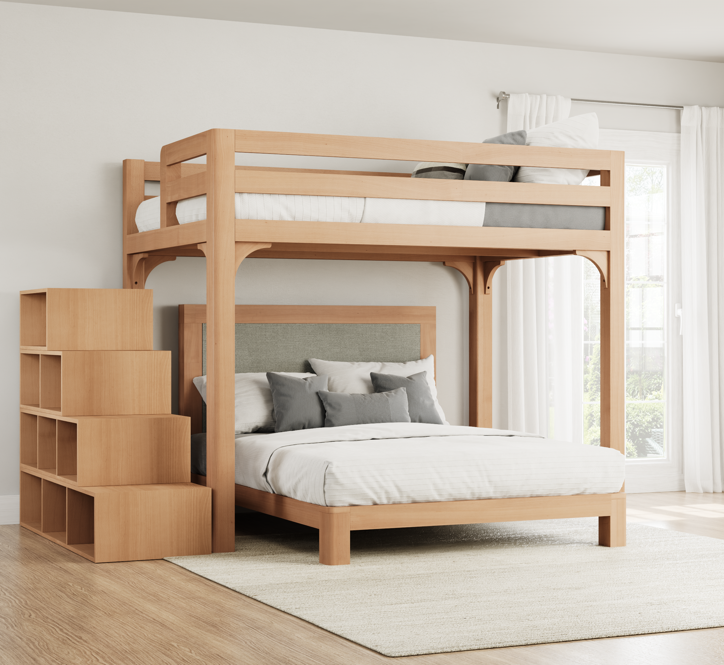 queen-wood-l-shaped-bunk-bed-natural-light-gray-wood-staircase-primary
