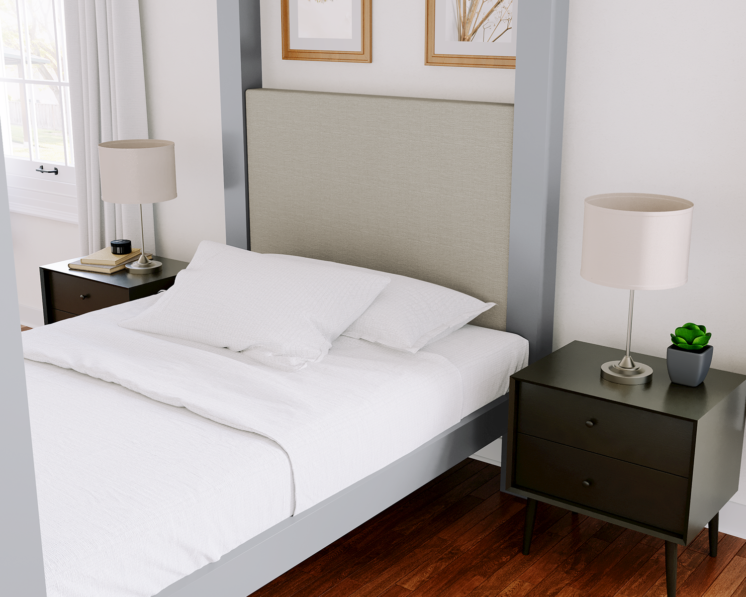 California King Canopy Bed Gray Light Gray