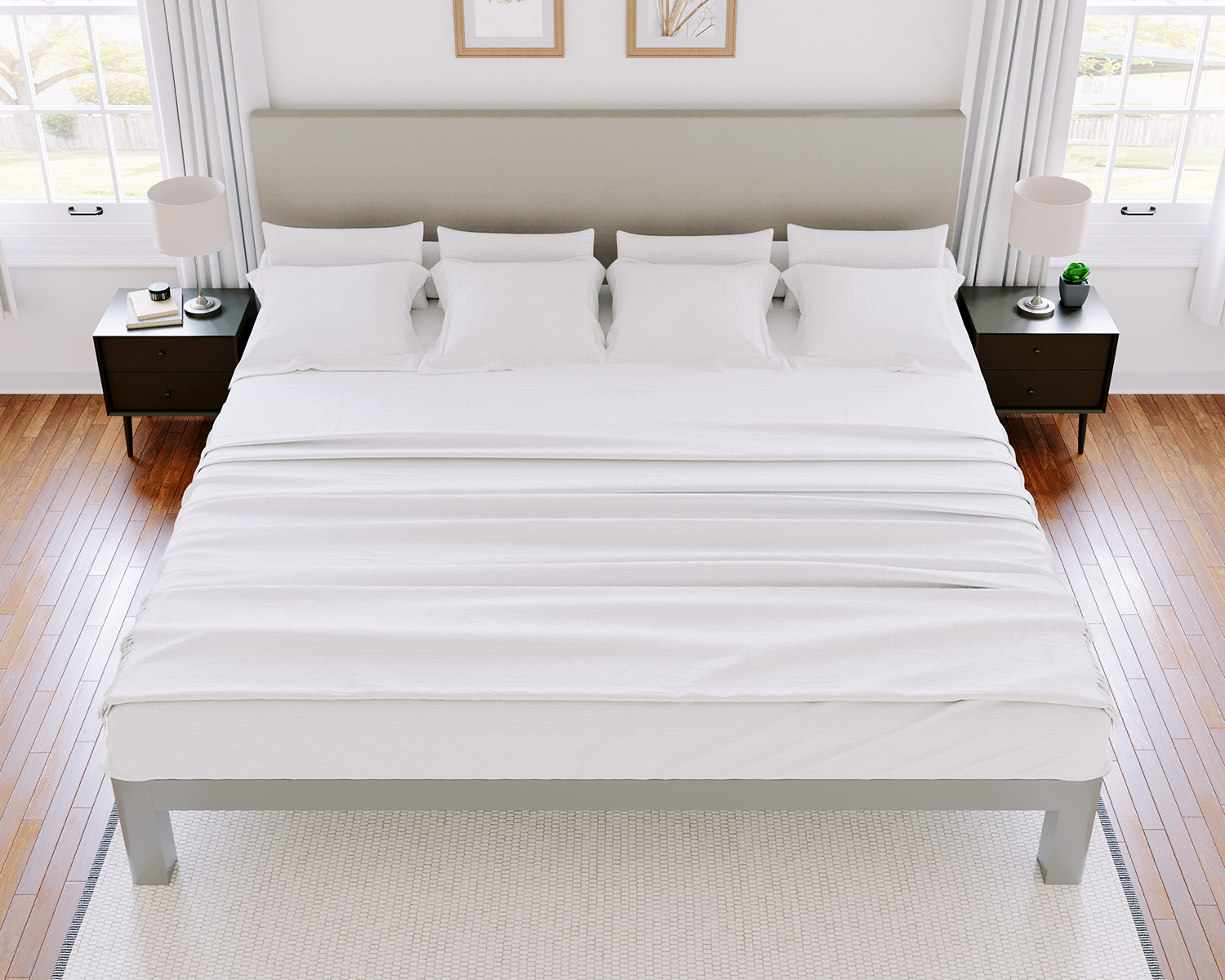 Alaskan King Platform Bed Gray Light Gray